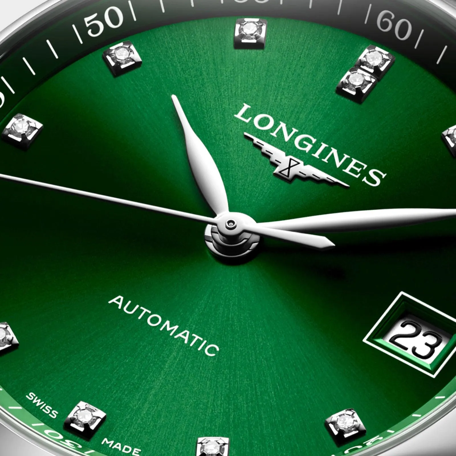 LONGINES MASTER COLLECTION WATCH 34MM Green Diamonds Automatic Steel L2.357.4.99.6