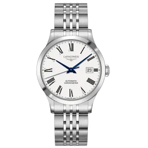 Longines Record Collection 38.5mm Clock Automatic White Steel L2.820.4.11.6