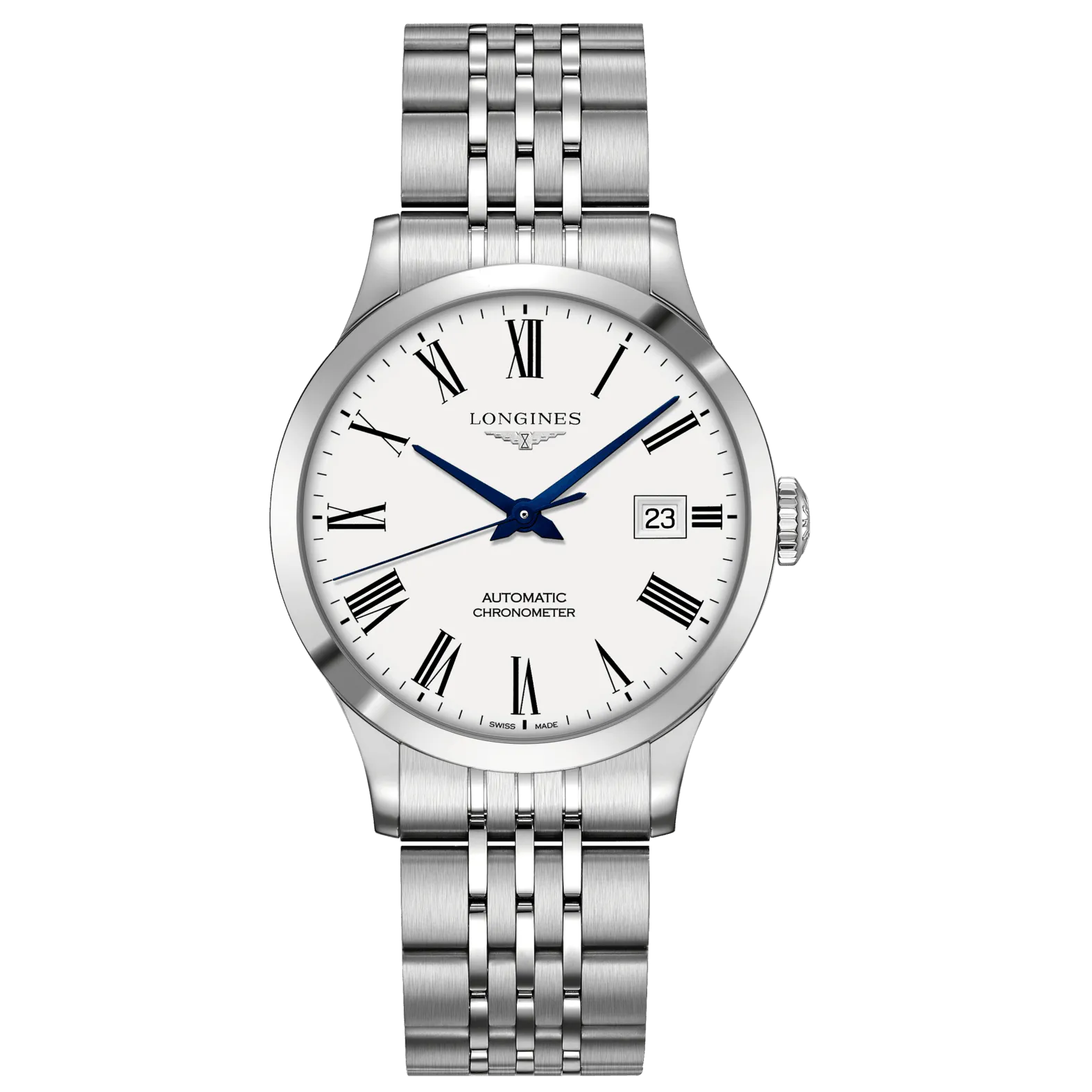 Longines Record Collection 38.5mm Clock Automatic White Steel L2.820.4.11.6