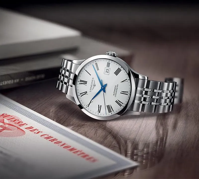 Longines Record Collection 38.5mm Clock Automatic White Steel L2.820.4.11.6
