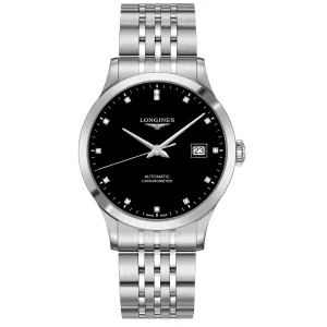 LONGINES RECORD COLLECTION RECORD 40mm Black Diamonds Automatic Ca cons Chanic L2.821.4.57.6