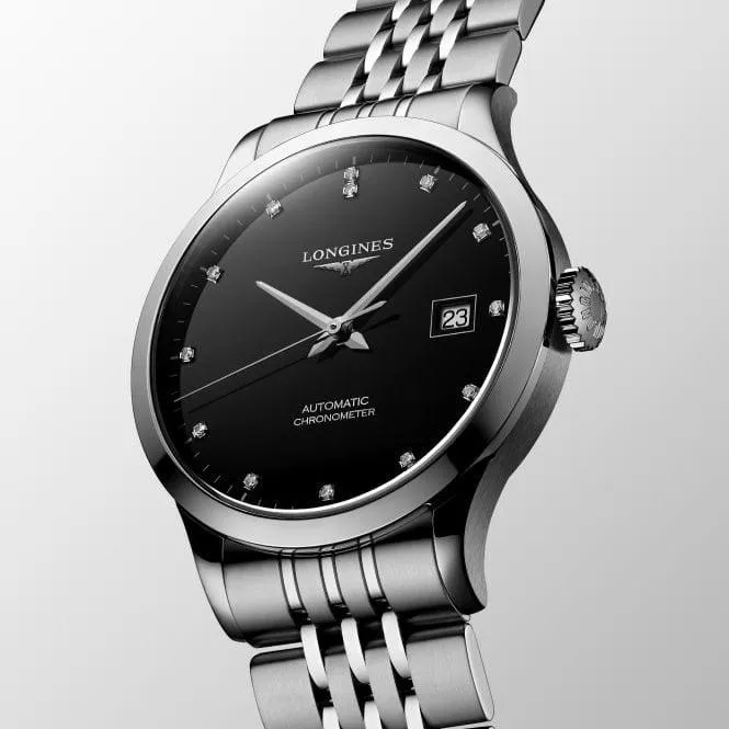 LONGINES RECORD COLLECTION RECORD 40mm Black Diamonds Automatic Ca cons Chanic L2.821.4.57.6