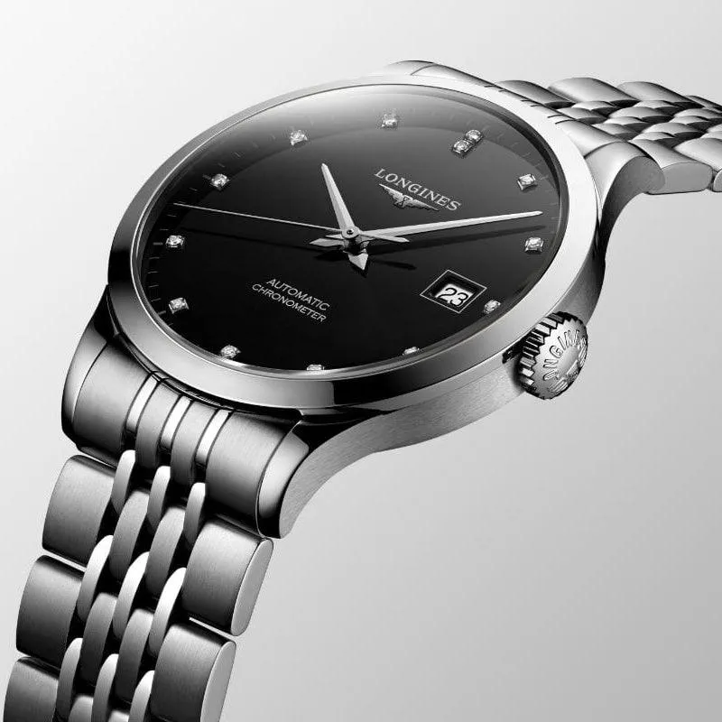 LONGINES RECORD COLLECTION RECORD 40mm Black Diamonds Automatic Ca cons Chanic L2.821.4.57.6