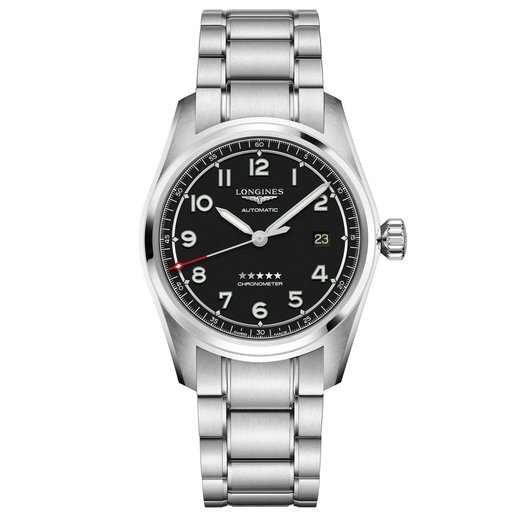 LONGINES SPIRIT 42mm Watch Automatic Black Steel L3.811.4.53.6