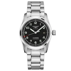 LONGINES SPIRIT 42mm Watch Automatic Black Steel L3.811.4.53.6