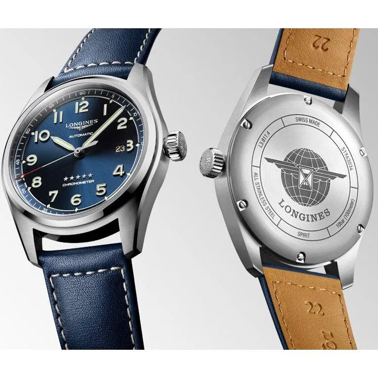 LONGINES SPIRIT 42mm Watch Automatic Blue Steel L3.811.4.93.0
