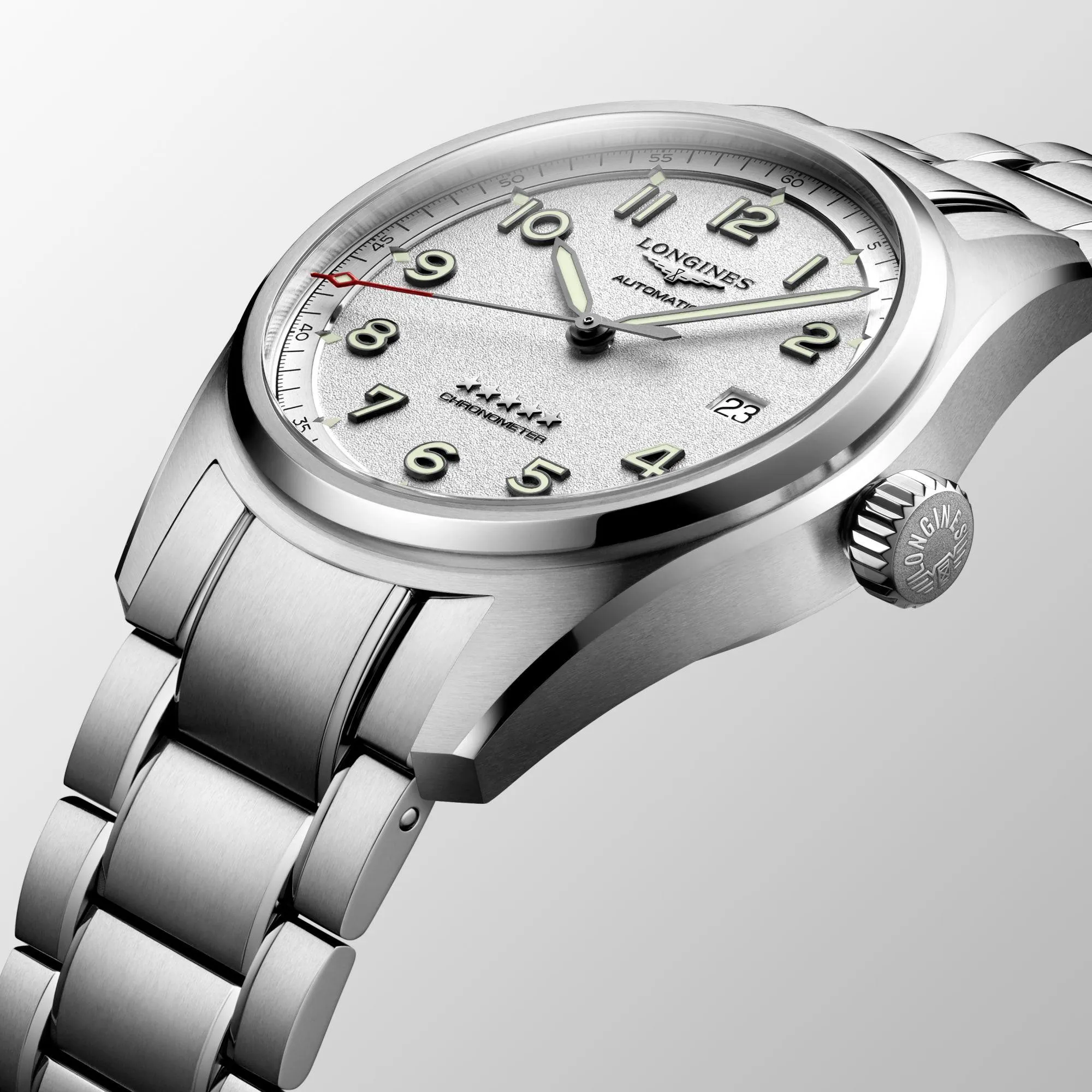 LONGINES SPIRIT WATCH 40MM AUTOMATIC SILVER STEEL L3.810.4.73.6