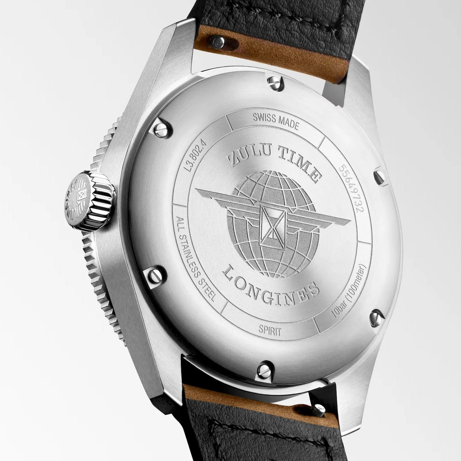 LONGINES Watch Spirit Zulu Time 39mm Anthracite Automatic Steel L3.802.4.63.2