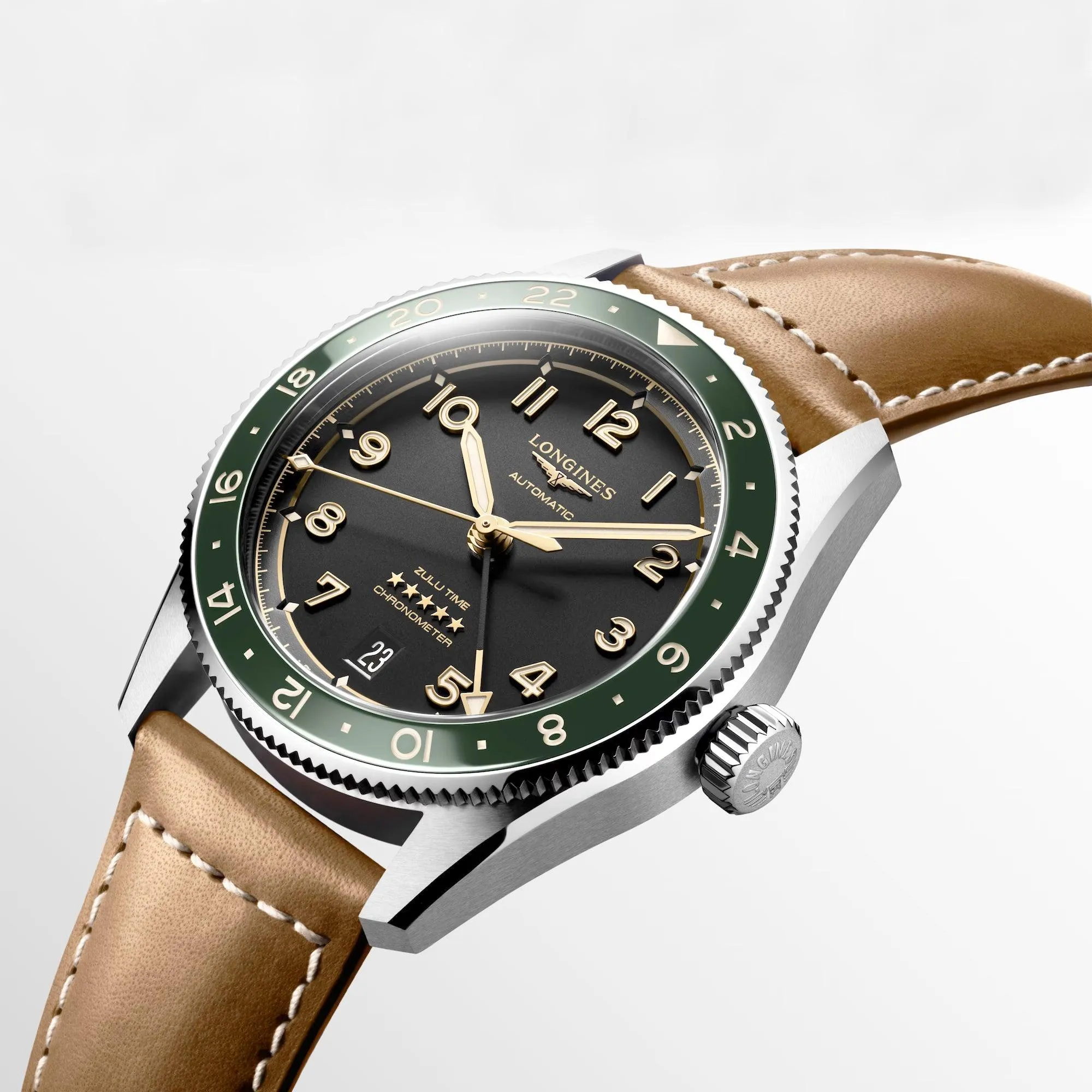 LONGINES Watch Spirit Zulu Time 39mm Anthracite Automatic Steel L3.802.4.63.2