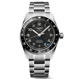 LONGINES Watch Spirit Zulu Time 39mm Black Automatic Steel L3.802.4.53.6