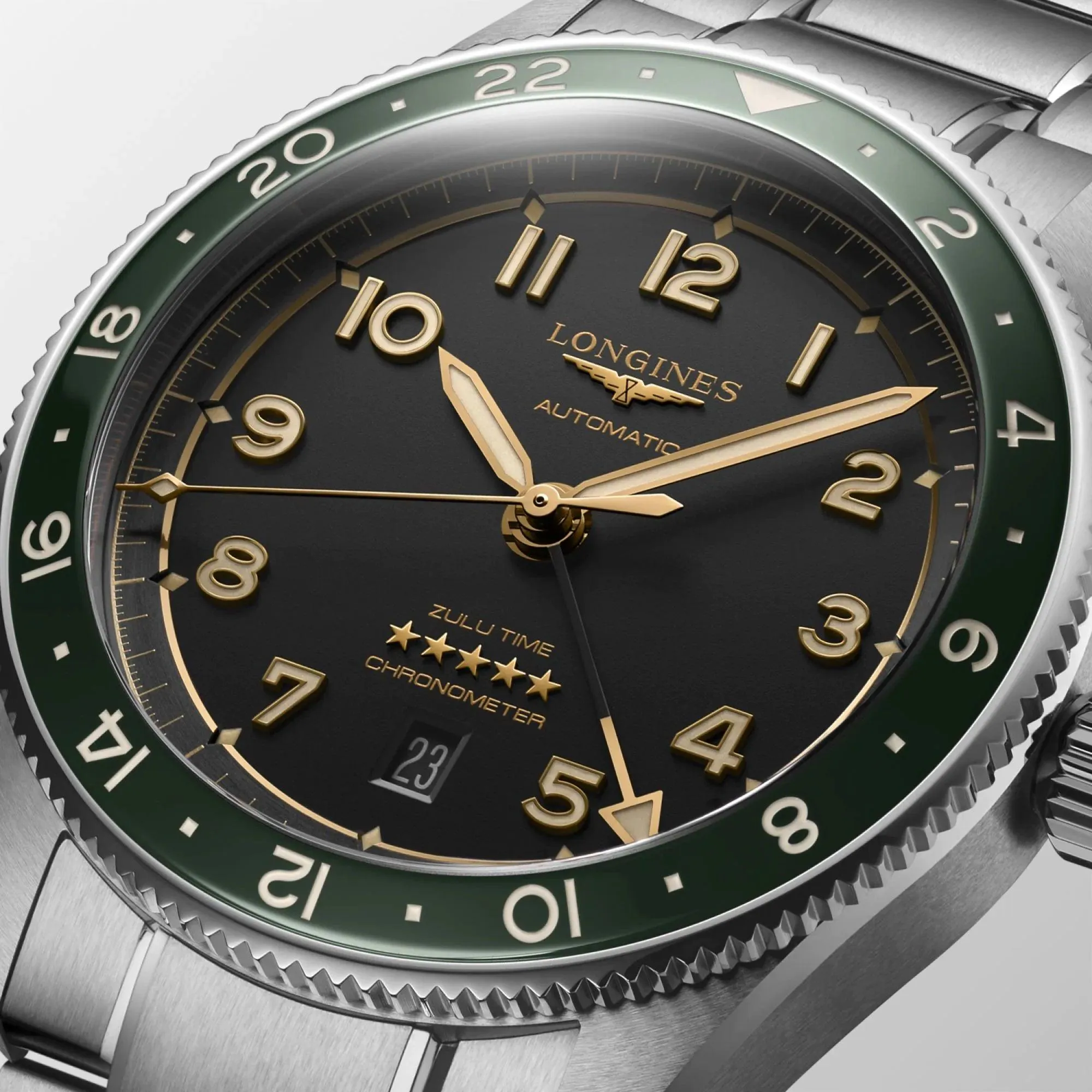 LONGINES Watch Spirit Zulu Time 42mm Anthracite Automatic Steel L3.812.4.63.6