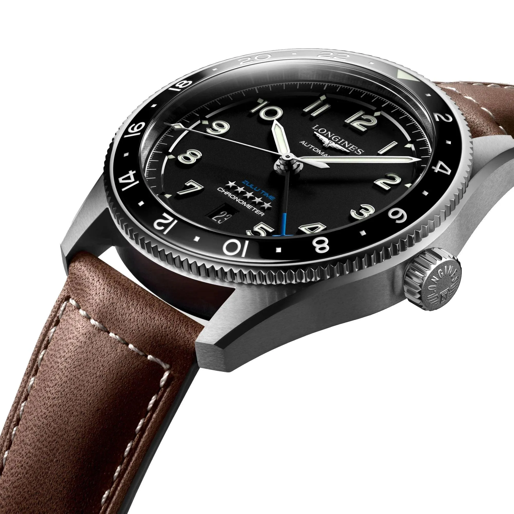 LONGINES Watch Spirit Zulu Time 42mm Black Automatic Steel L3.812.4.53.2