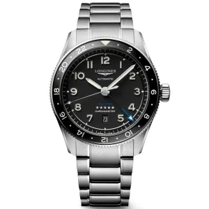 LONGINES Watch Spirit Zulu Time 42mm Black Automatic Steel L3.812.4.53.6