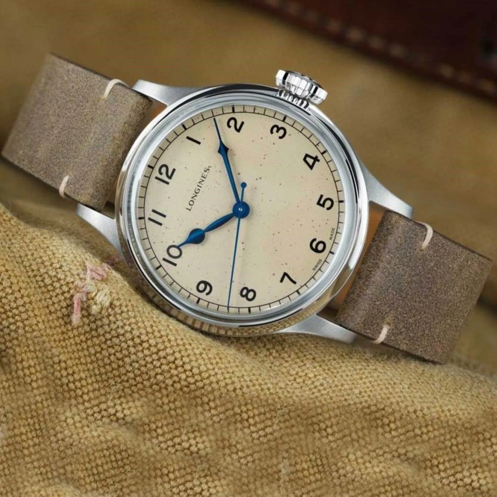 LONGINES WATCH THE LONGLES HERITAGE MILITARY 38.5 MM Automatic Silver Steel L2.819.4.93.2