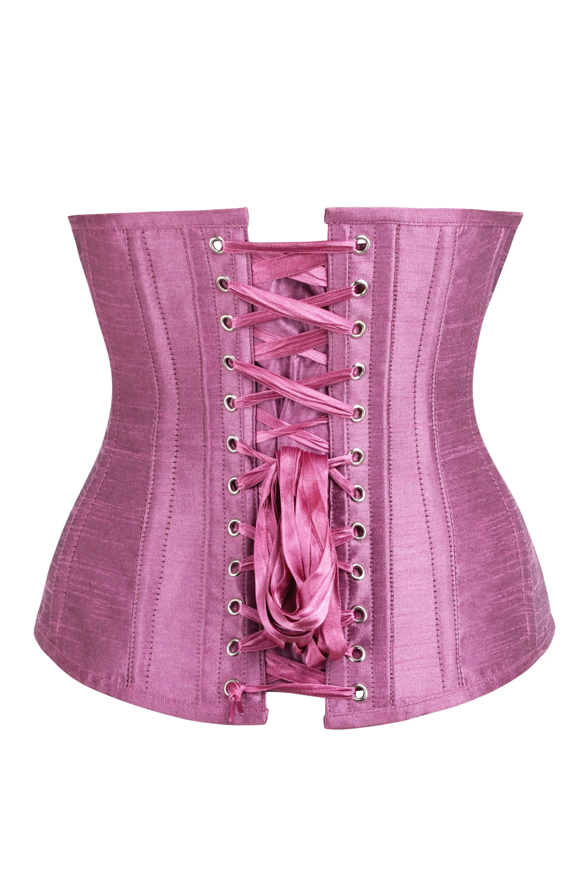 Longline Pink Satin Underbust Corset
