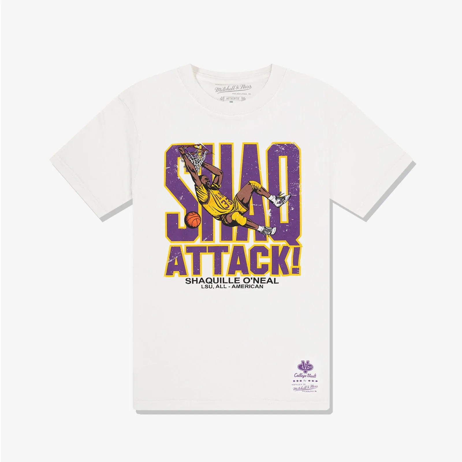 Louisiana State University Shaq Attack Tee - Vintage White