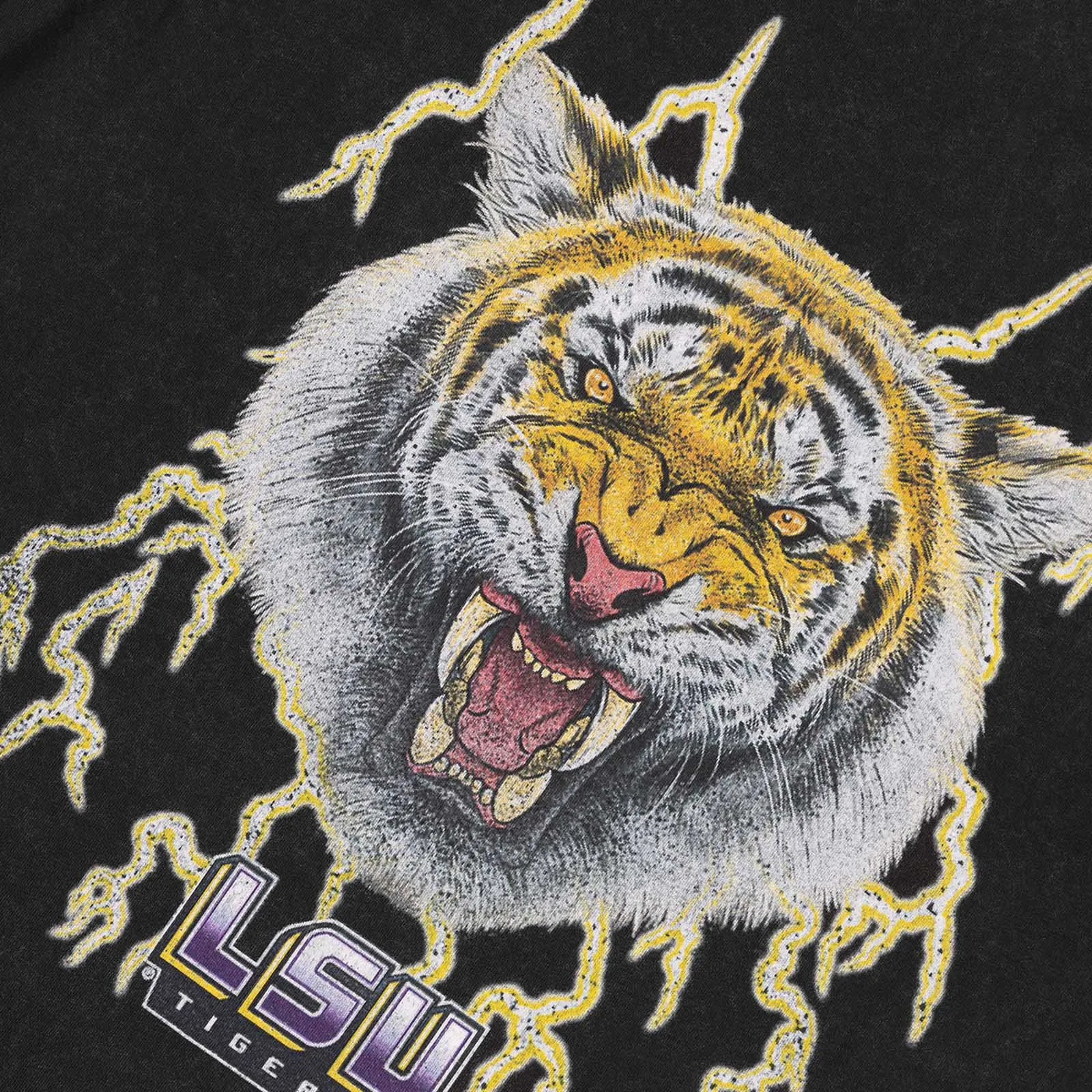 Louisiana State University Tiger Strike Tee - Wash Black