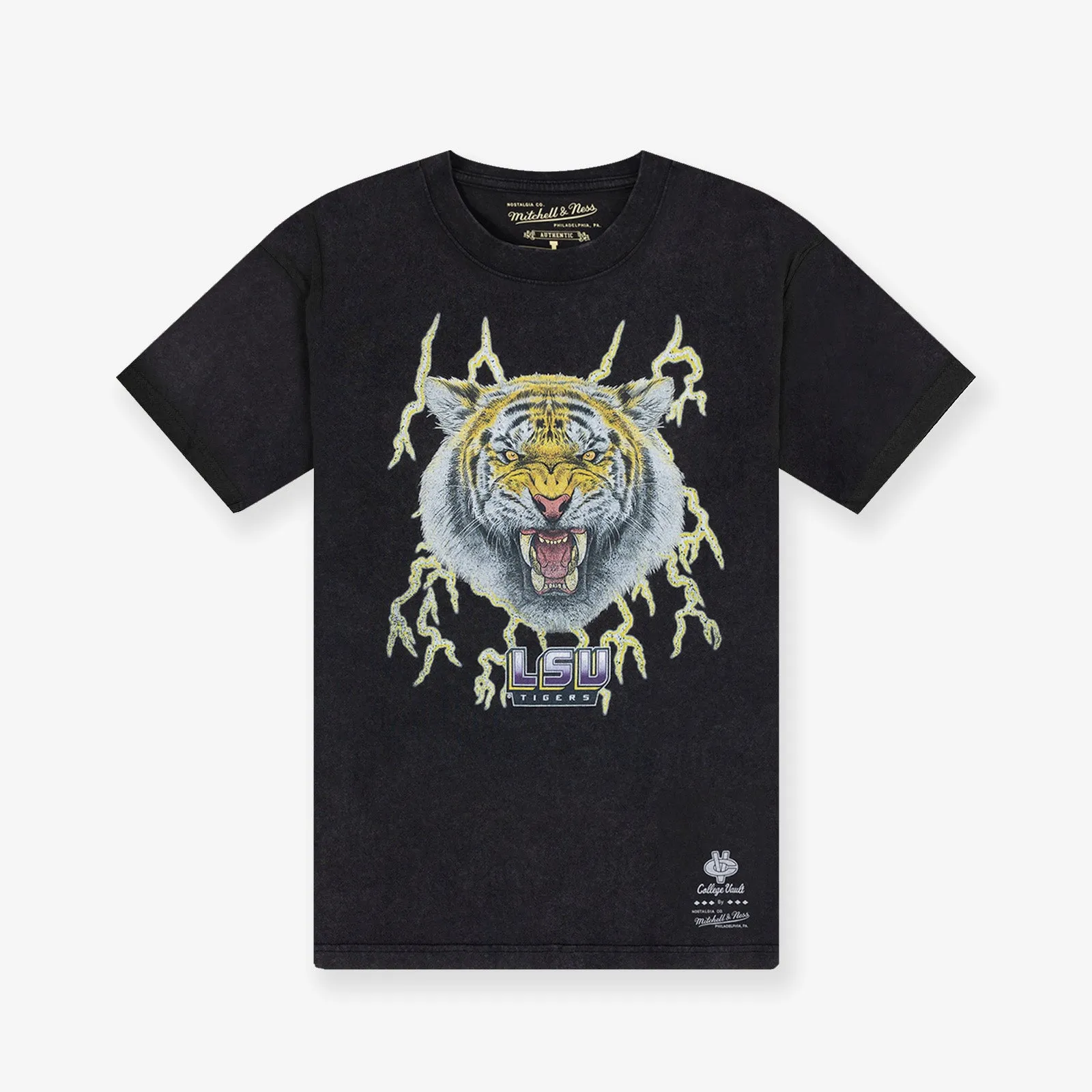 Louisiana State University Tiger Strike Tee - Wash Black