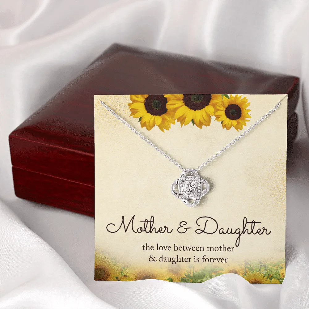 Love Between Mother and Daughter is Forever - Love Knot Necklace With Message Card - Mother Daughter Necklace Mom Necklace, Daughter Gift from Mom, Mothers Day Necklace, Mom and Daughter Necklace