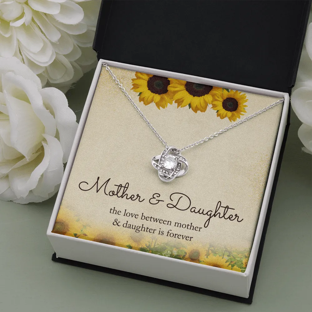 Love Between Mother and Daughter is Forever - Love Knot Necklace With Message Card - Mother Daughter Necklace Mom Necklace, Daughter Gift from Mom, Mothers Day Necklace, Mom and Daughter Necklace