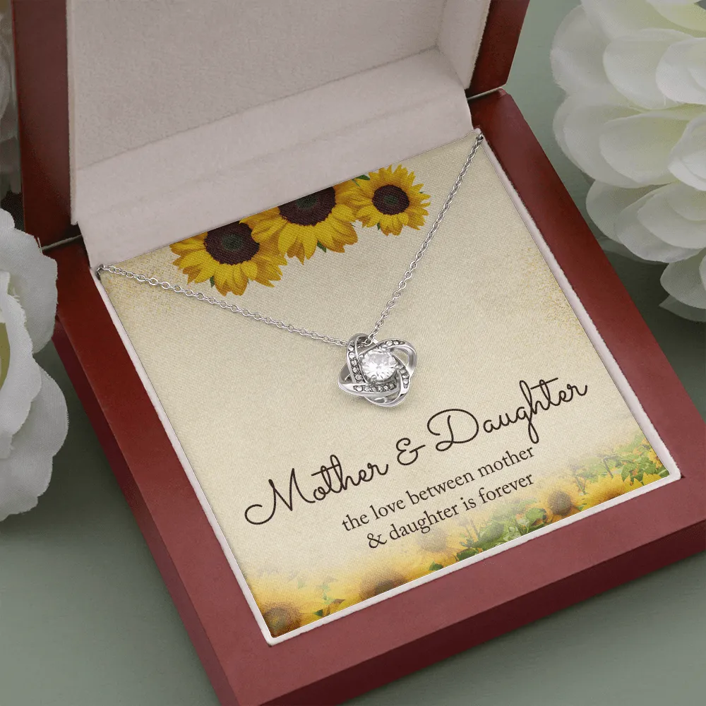 Love Between Mother and Daughter is Forever - Love Knot Necklace With Message Card - Mother Daughter Necklace Mom Necklace, Daughter Gift from Mom, Mothers Day Necklace, Mom and Daughter Necklace