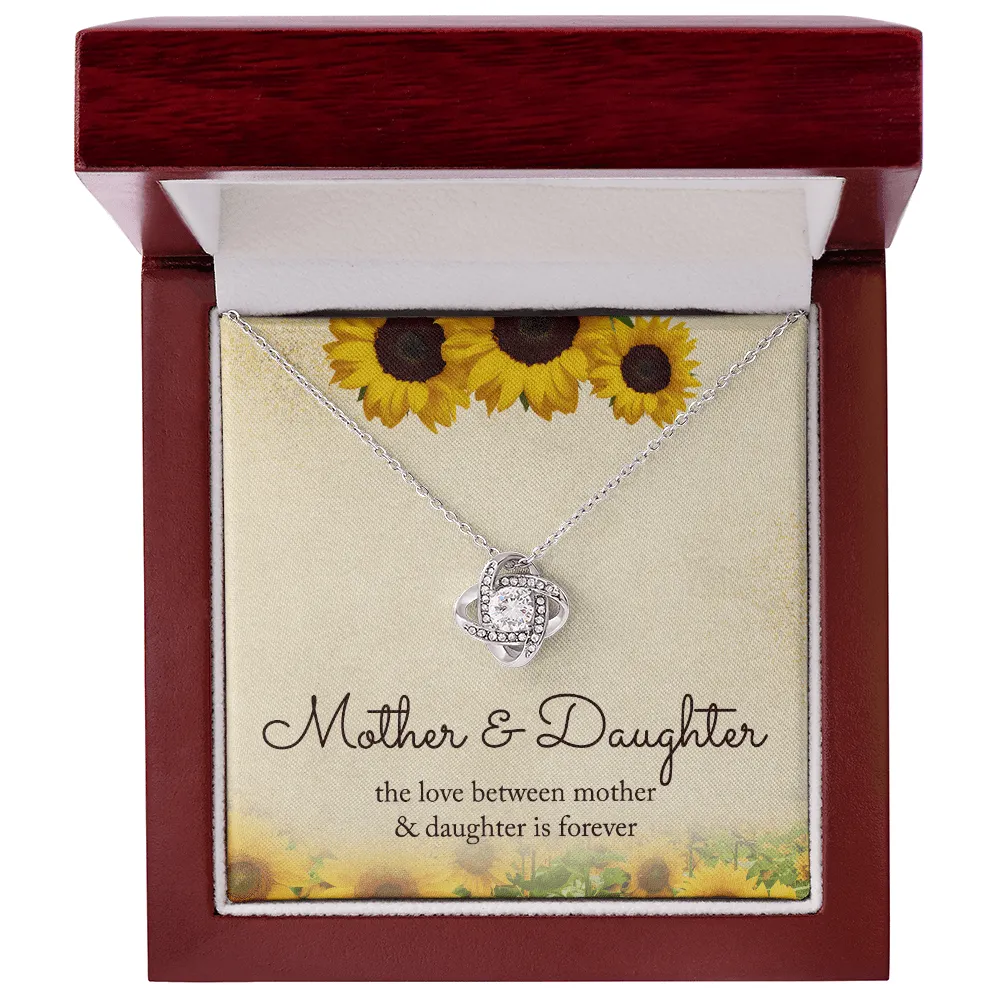Love Between Mother and Daughter is Forever - Love Knot Necklace With Message Card - Mother Daughter Necklace Mom Necklace, Daughter Gift from Mom, Mothers Day Necklace, Mom and Daughter Necklace
