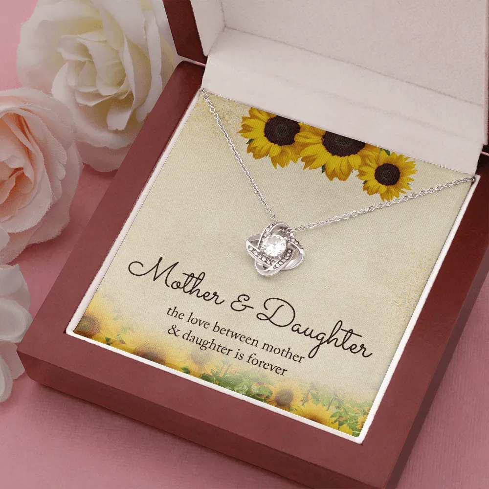Love Between Mother and Daughter is Forever - Love Knot Necklace With Message Card - Mother Daughter Necklace Mom Necklace, Daughter Gift from Mom, Mothers Day Necklace, Mom and Daughter Necklace