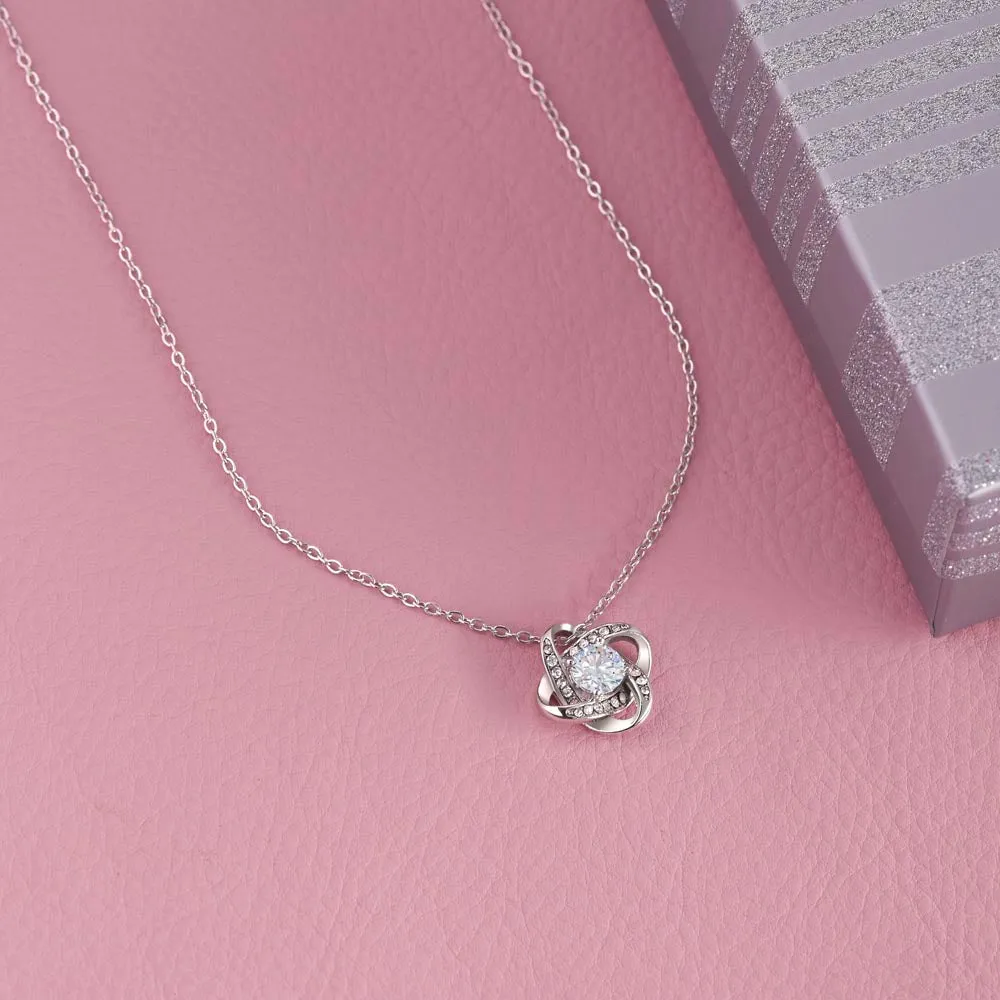 Love Knot Necklace, Custom Message Card