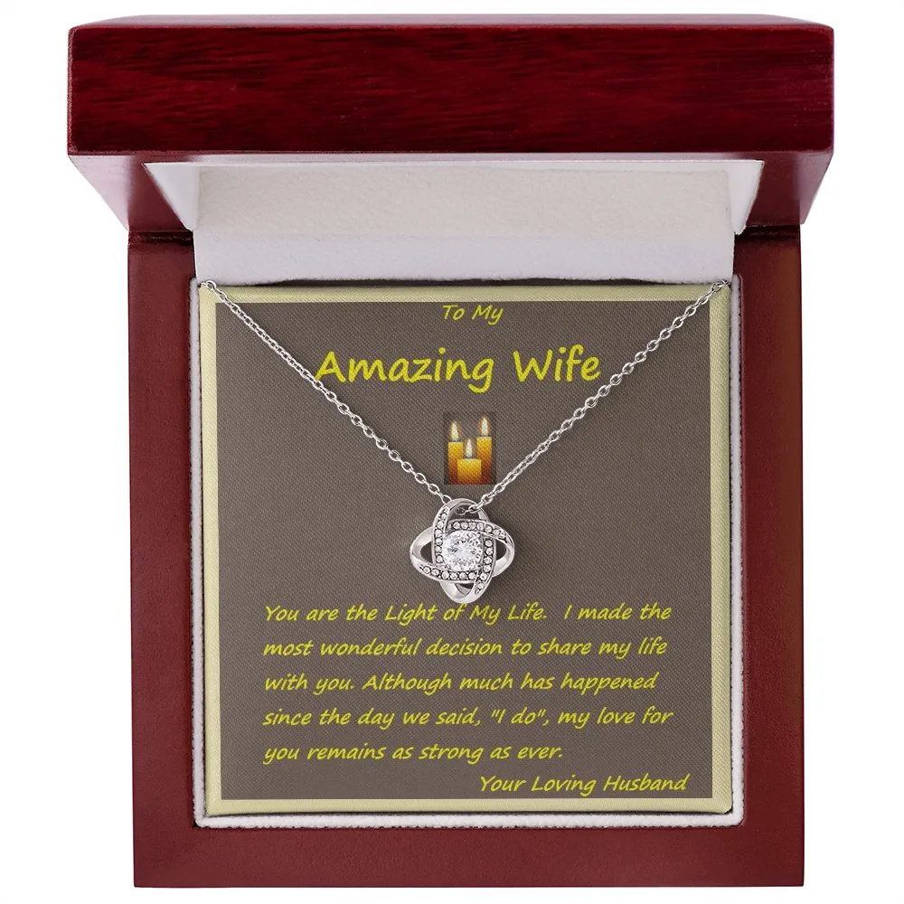 Love Knot Necklace, Custom Message Card