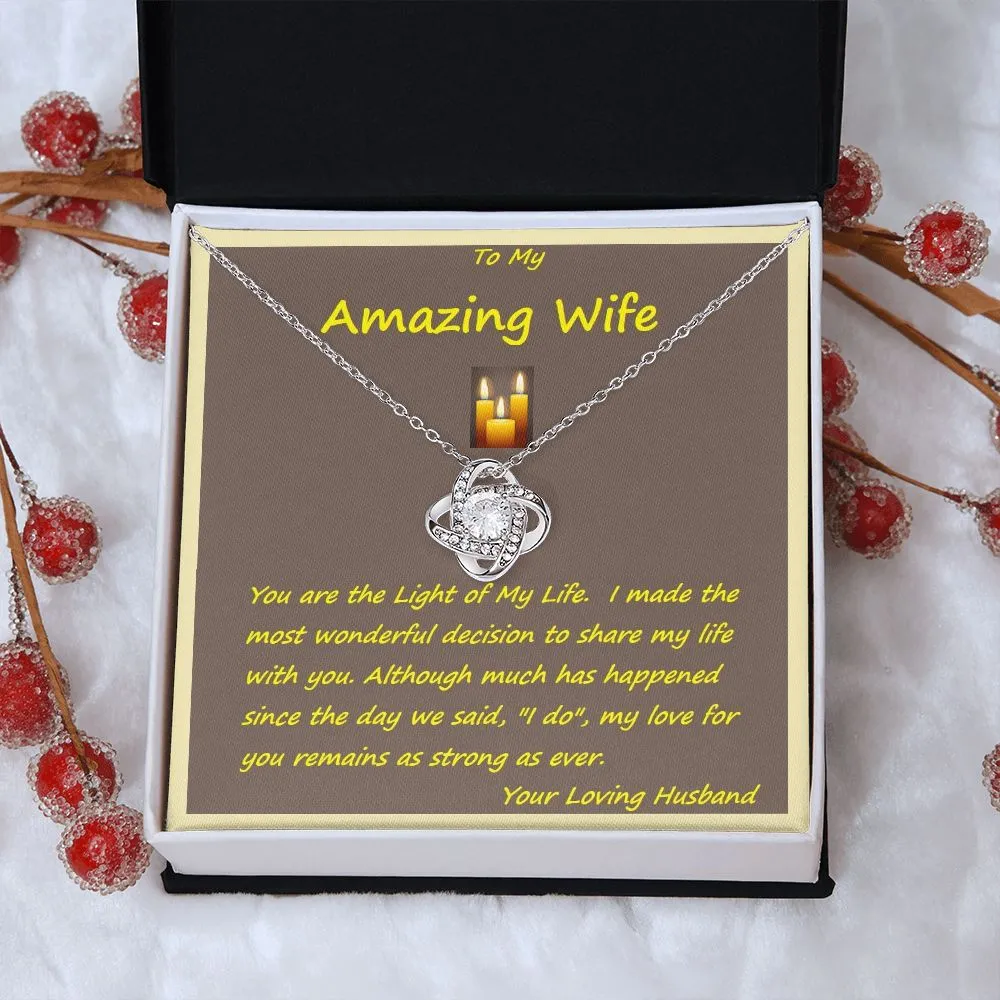 Love Knot Necklace, Custom Message Card
