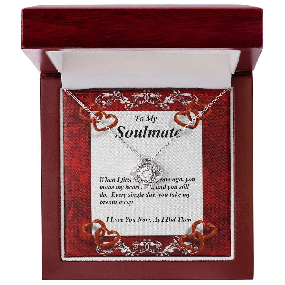 Love Knot Necklace, Custom Message Card