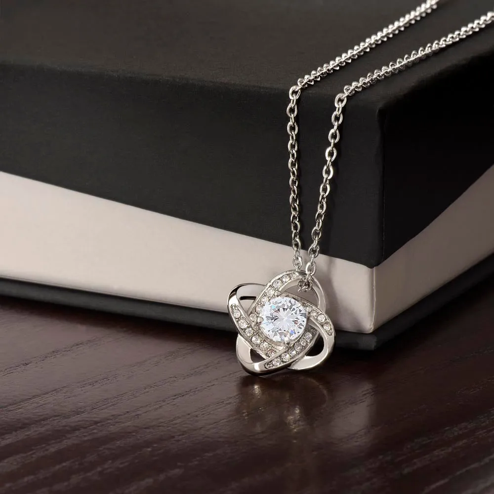Love Knot Necklace, Custom Message Card