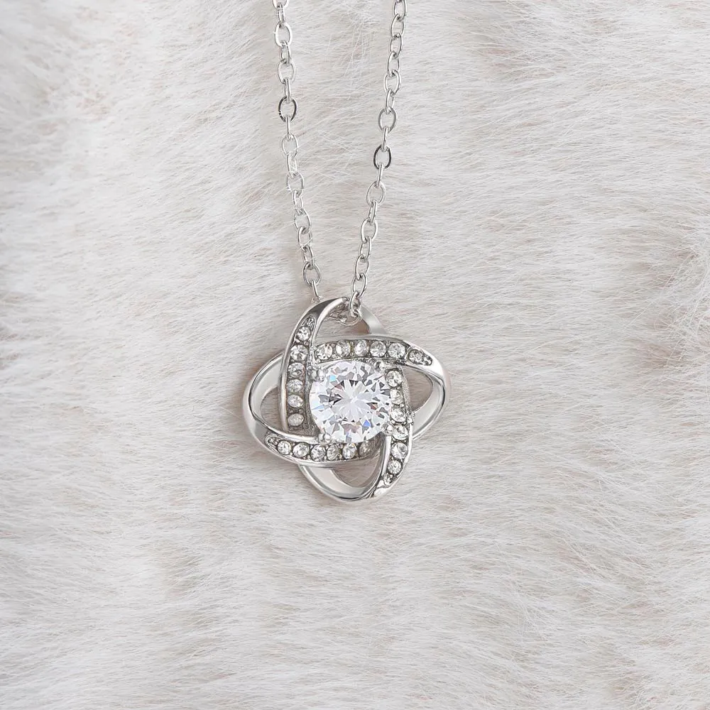 Love Knot Necklace, Custom Message Card