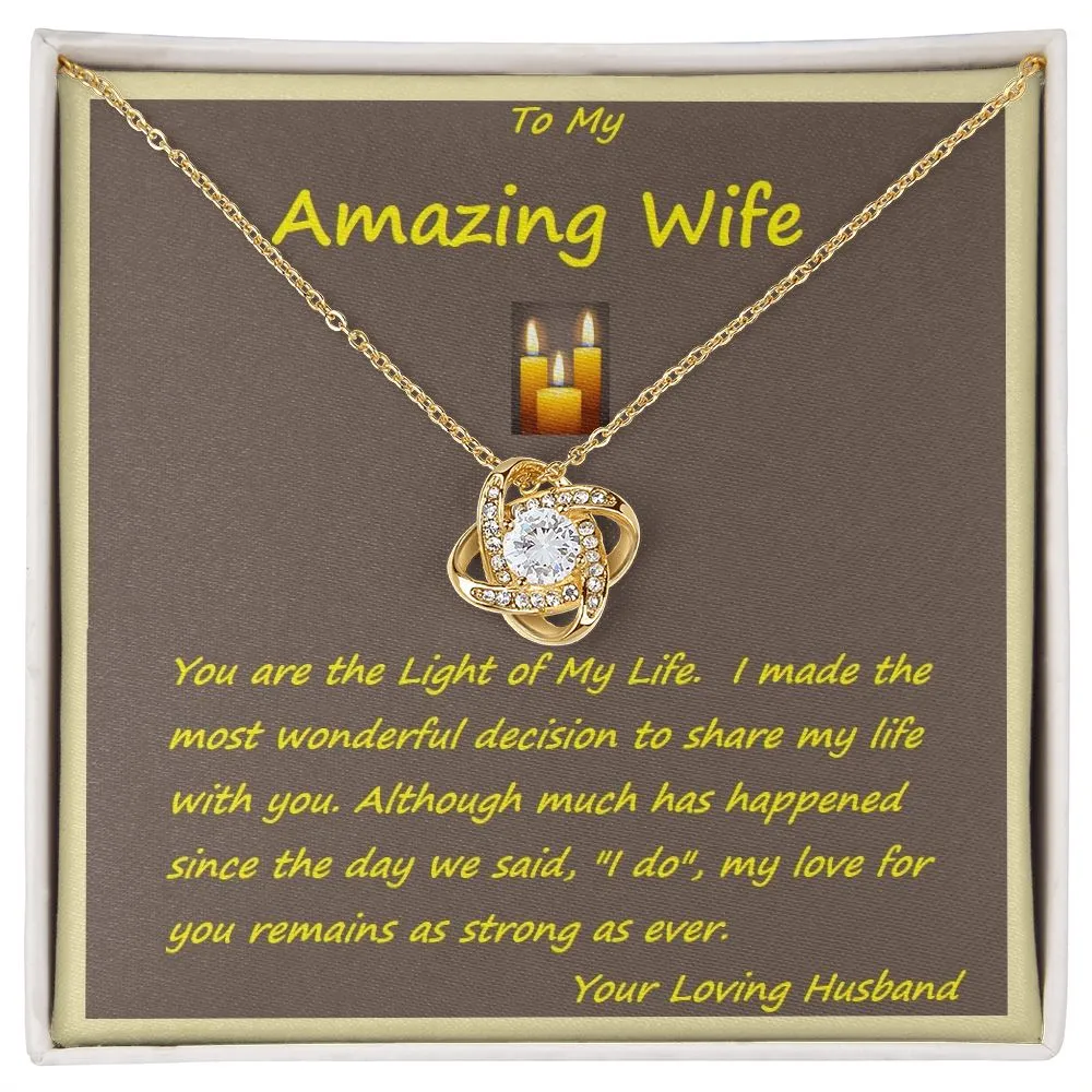 Love Knot Necklace, Custom Message Card