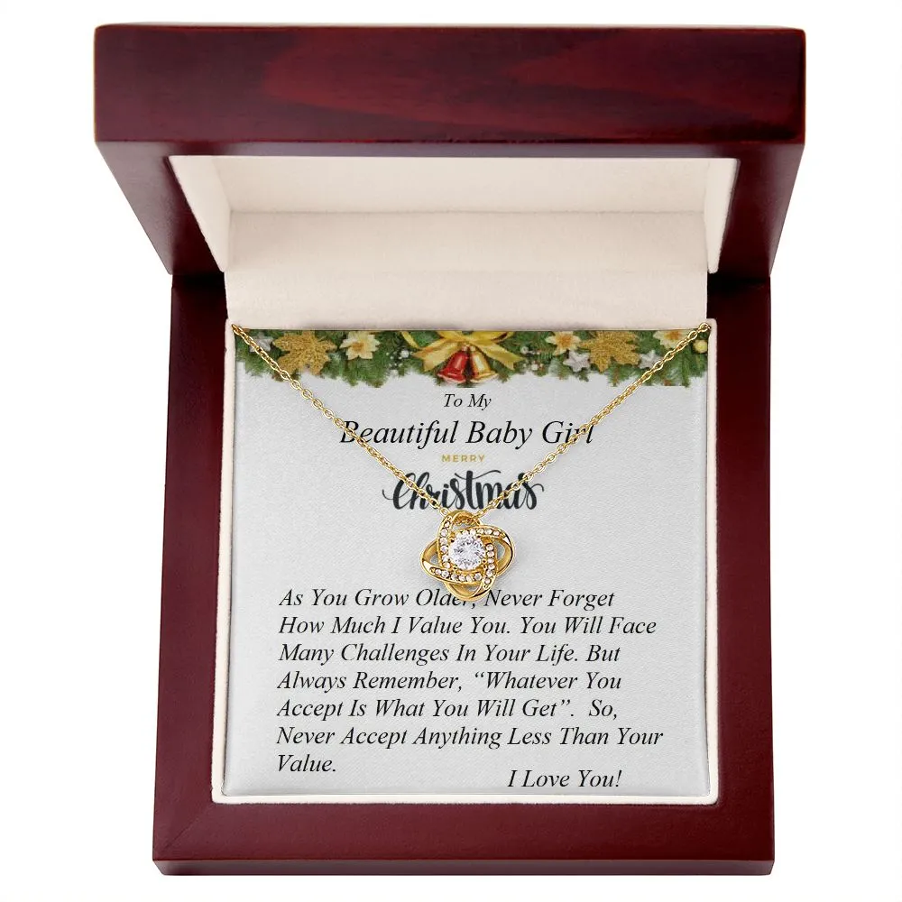 Love Knot Necklace, For Her, Custom Message Card