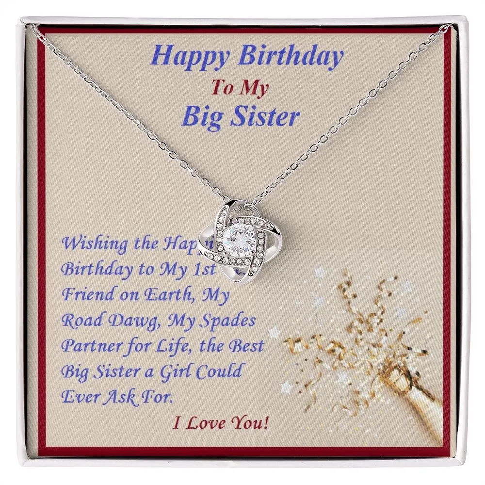 Love Knot Necklace, For Her, Custom Message Card