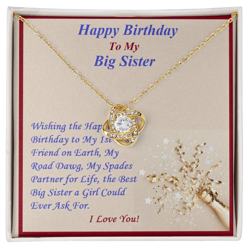 Love Knot Necklace, For Her, Custom Message Card