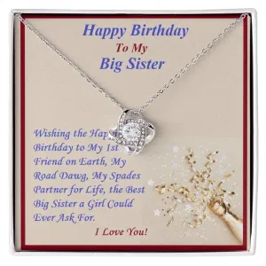 Love Knot Necklace, For Her, Custom Message Card