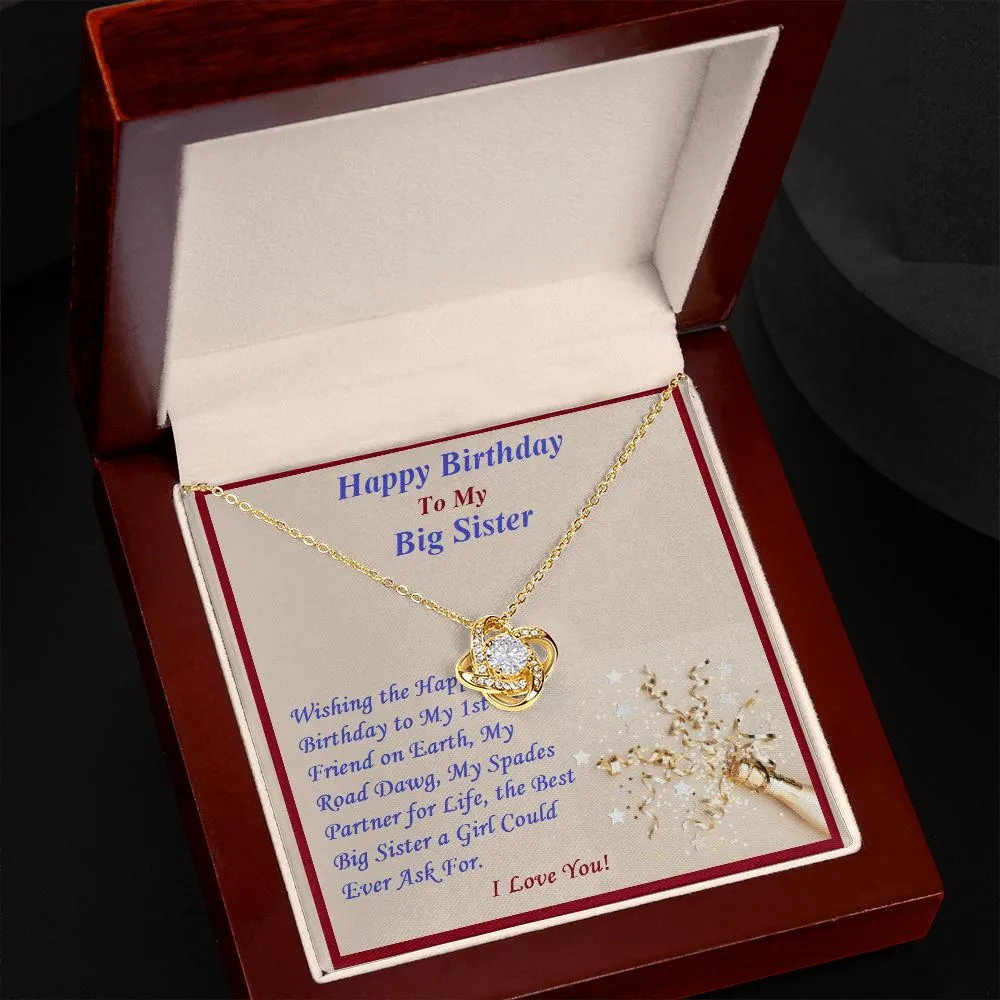 Love Knot Necklace, For Her, Custom Message Card