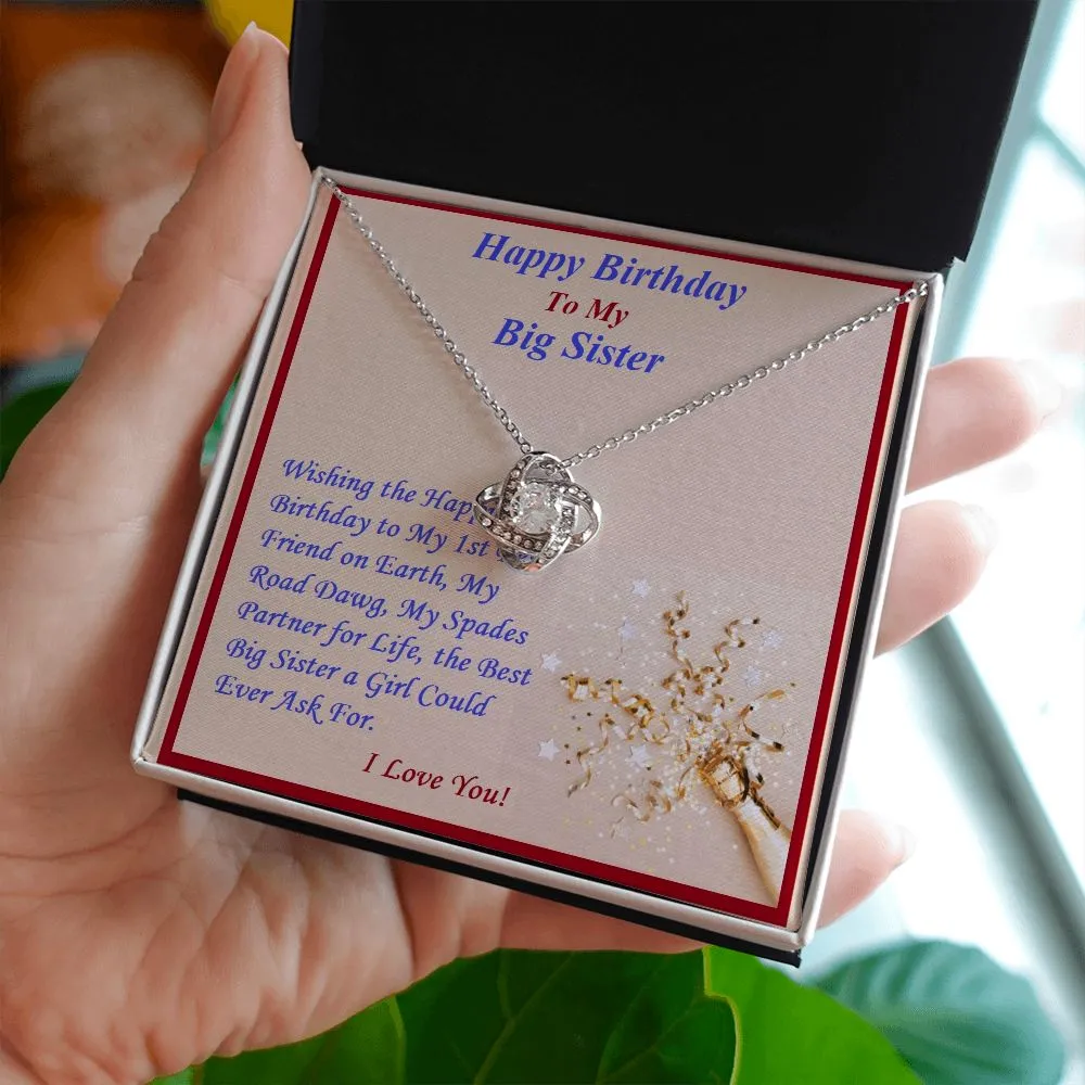 Love Knot Necklace, For Her, Custom Message Card