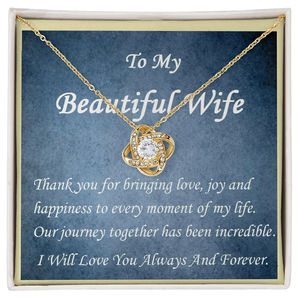 Love Knot Necklace, For Her, w/ Message Card