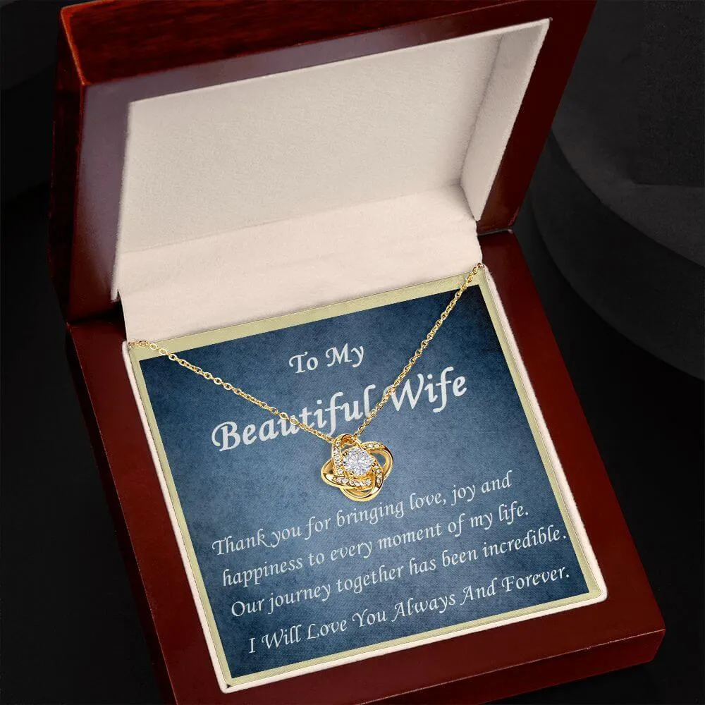 Love Knot Necklace, For Her, w/ Message Card