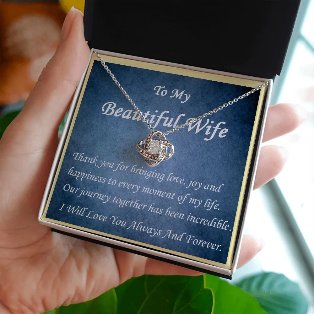 Love Knot Necklace, For Her, w/ Message Card