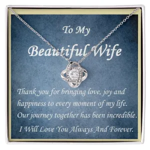 Love Knot Necklace, For Her, w/ Message Card