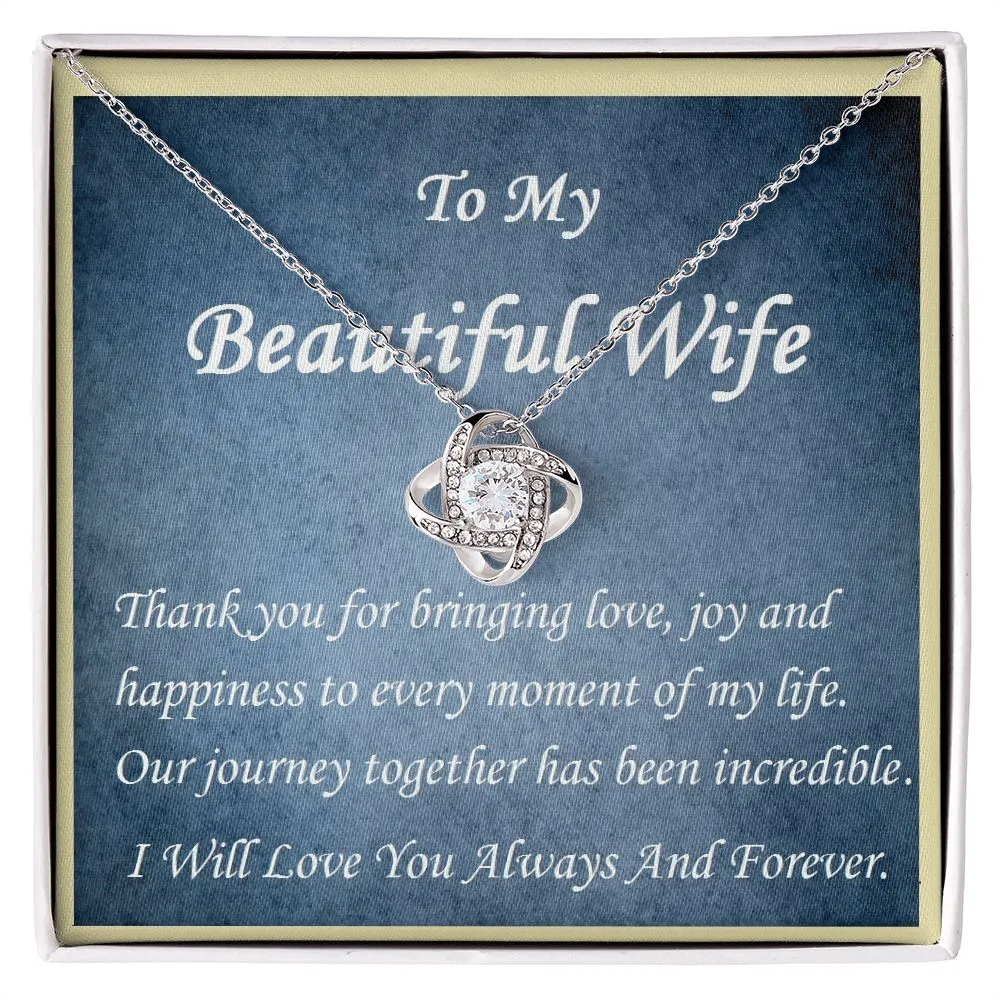 Love Knot Necklace, For Her, w/ Message Card