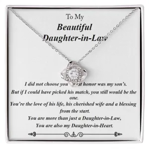 Love Knot Necklace, with Custom Message Card
