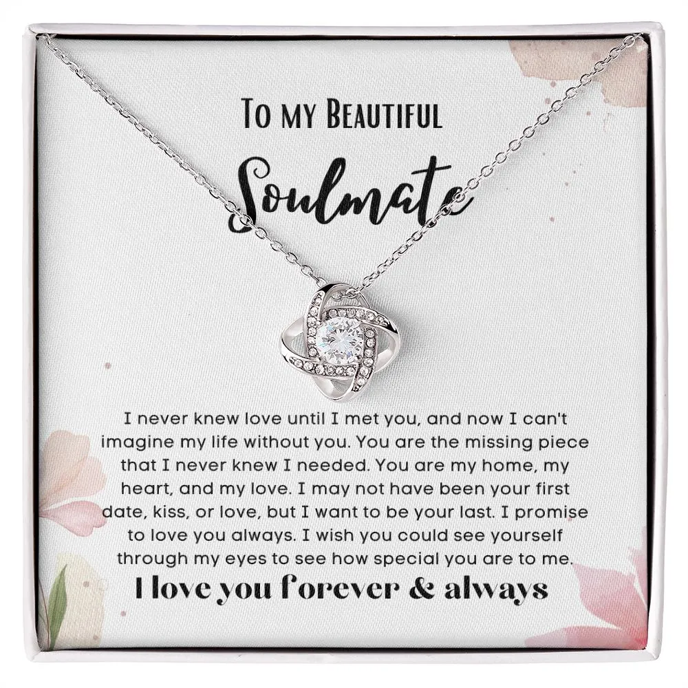 Love Knot To my soulmate necklace gift for anniversary or Valentine's ay