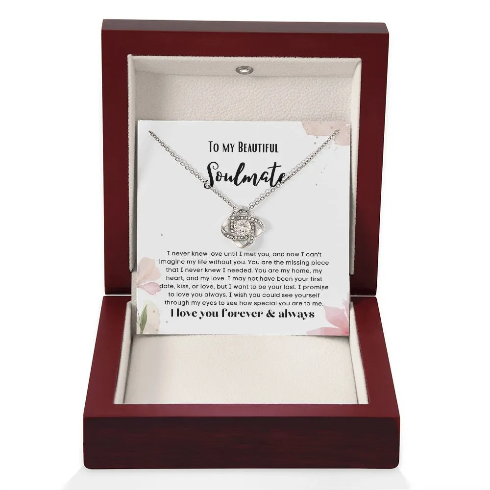 Love Knot To my soulmate necklace gift for anniversary or Valentine's ay