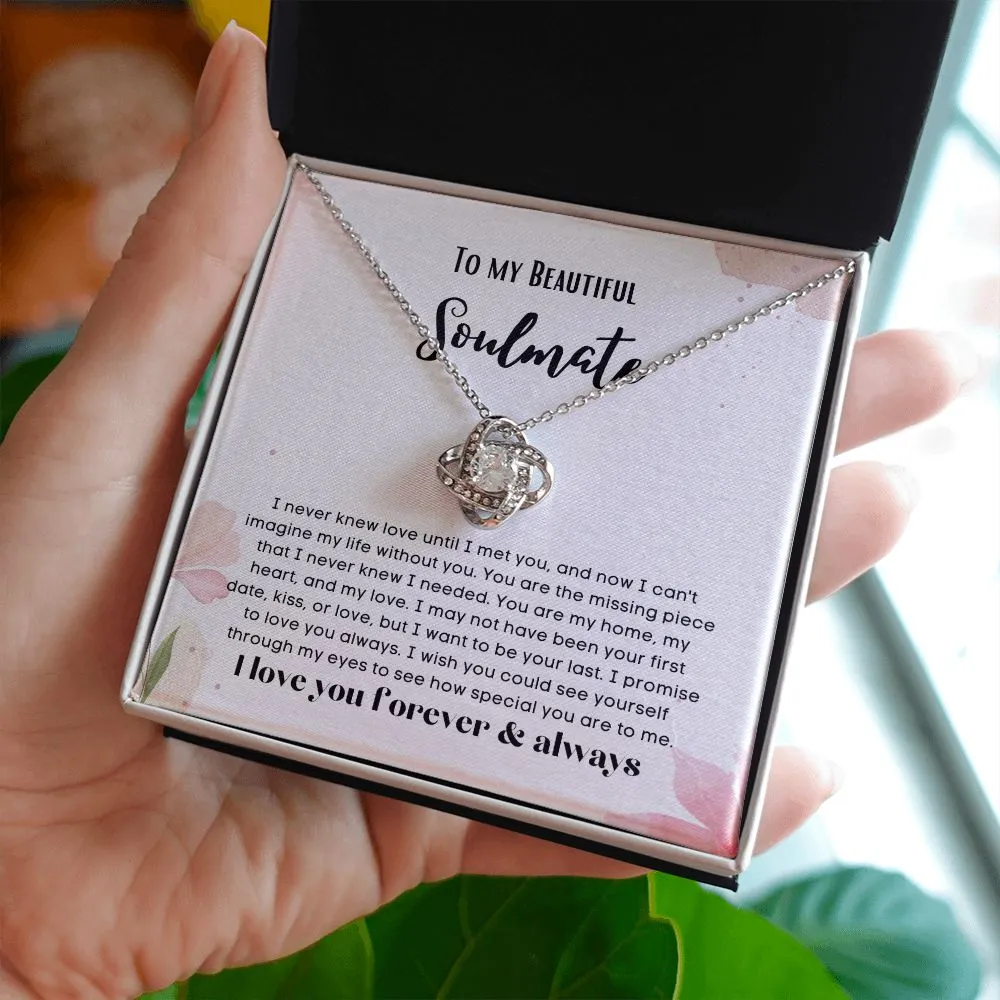 Love Knot To my soulmate necklace gift for anniversary or Valentine's ay