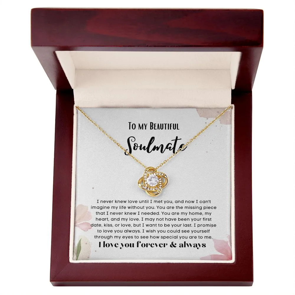 Love Knot To my soulmate necklace gift for anniversary or Valentine's ay